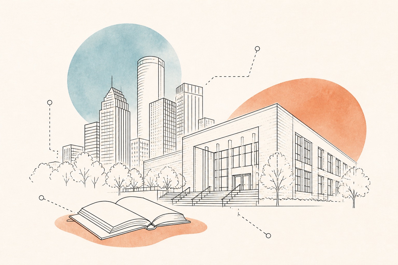 Houston Community College illustrated campus cover